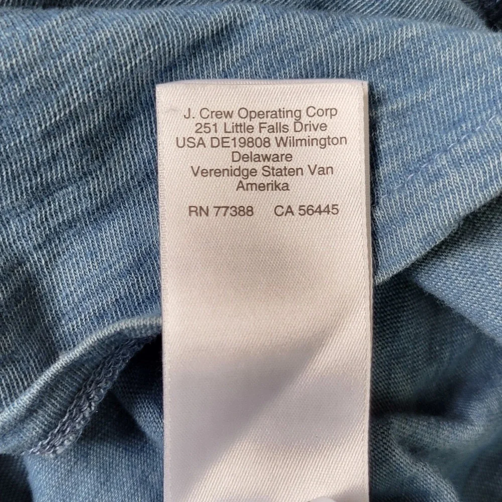 J. Crew Indigo Knit Goods Two Tone Long Sleeve Shirt Mens‎ Size M